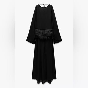 Nwt- zara- FAUX FUR SASH DRESS LIMITED EDITION-XS